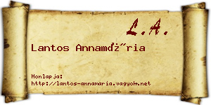 Lantos Annamária névjegykártya